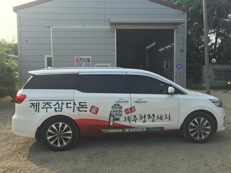제주삼다돈 카니발 부분 랩핑