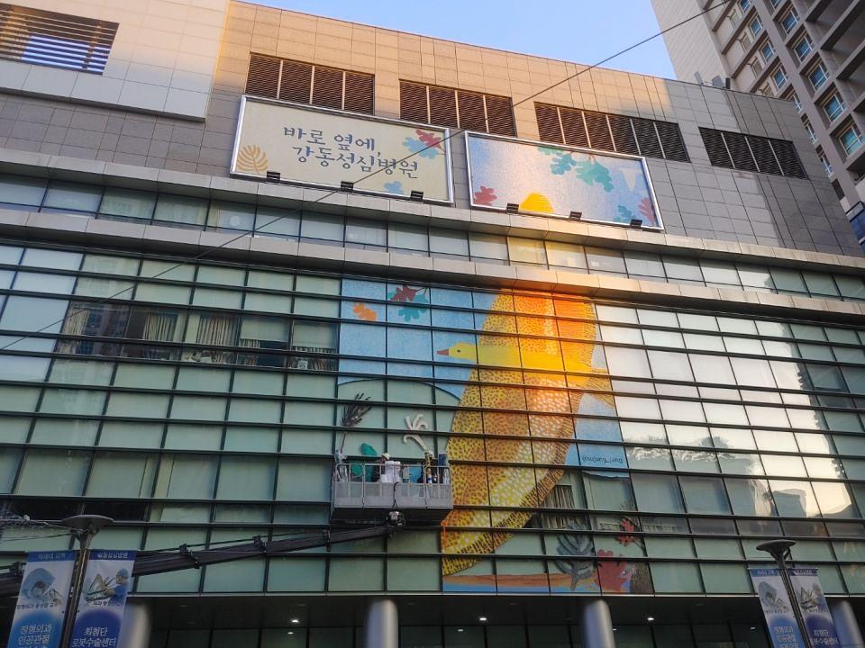 11/26 강동성심병원 유리부착시트 제작 및 시공