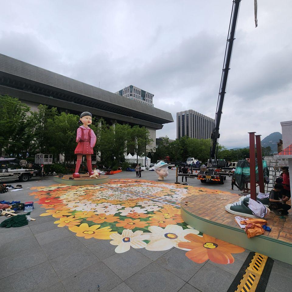 2025/06/30 광화문 오징어게임 바닥시트 제작 및 시공
