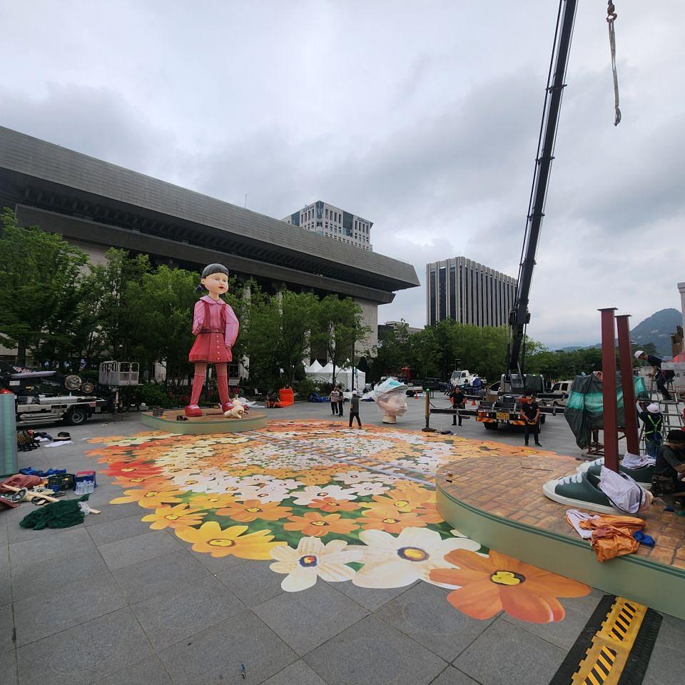 2025/06/30 광화문 오징어게임 바닥시트 제작 및 시공