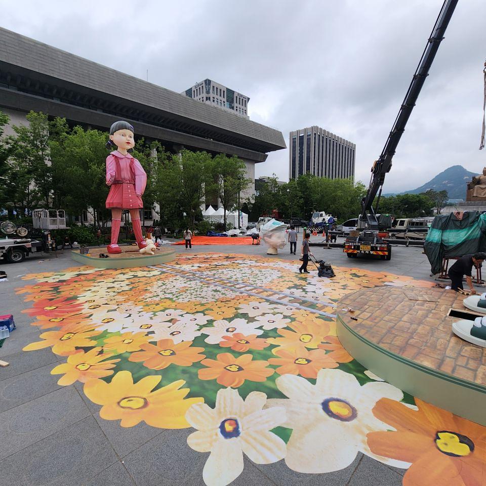 2025/06/30 광화문 오징어게임 바닥시트 제작 및 시공