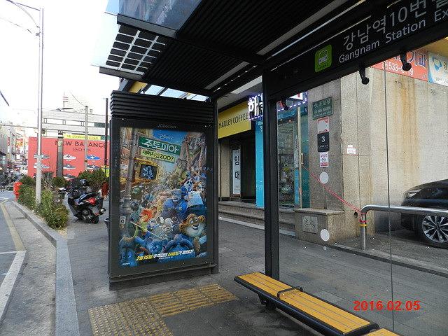 주토피아 버스승강장 광고 와이드칼라 시공사진