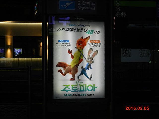 주토피아 버스승강장 광고 와이드칼라 시공사진