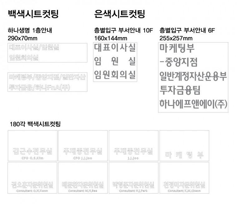 keb하나은행 양면형행거,시트컷팅